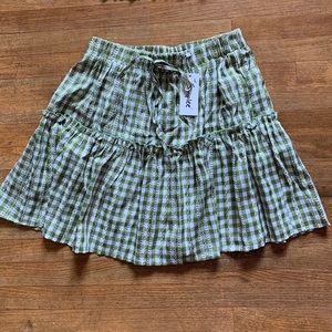 Flirty Green Plaid Mini Skirt